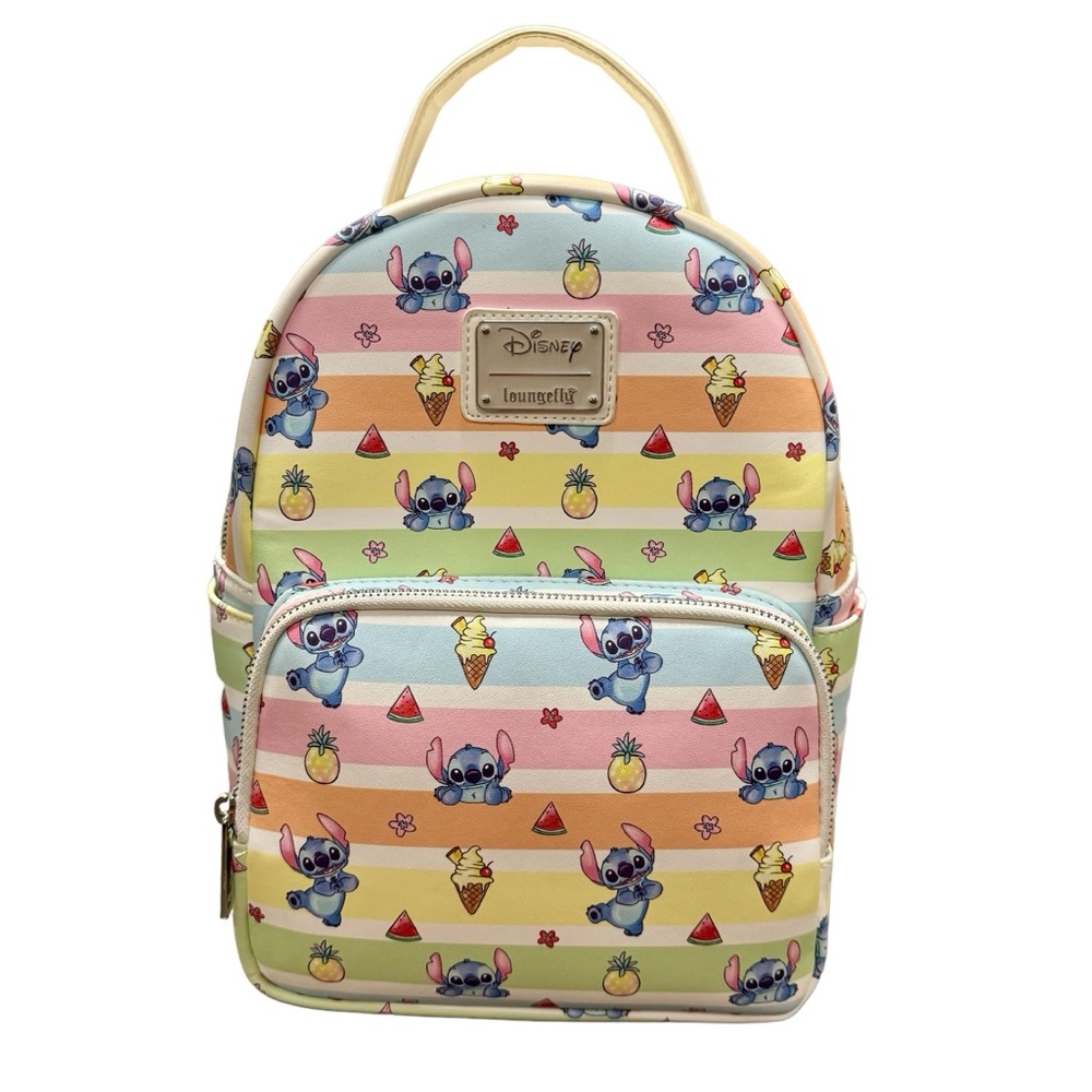 Loungefly Disney Lilo & Stitch Fruits Colorful Stripes Mini Backpack Bag